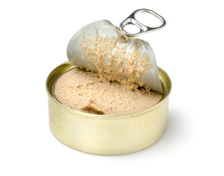 Canned pate isolated on a white background