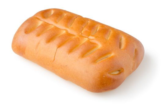 Fresh bun isolated on a white background