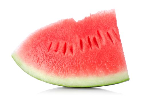 Juicy piece of watermelon isolated on white background