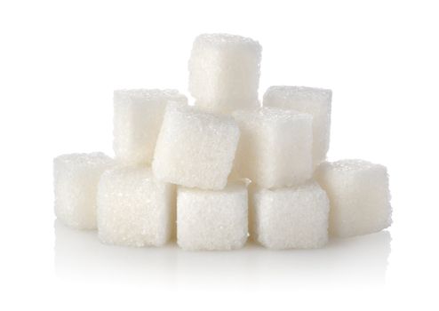 Sugar cube isolated on a white background