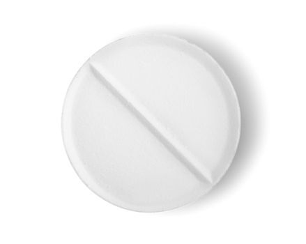 Tablet aspirin isolated on a white background Path