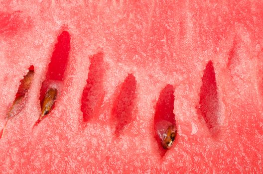 Close up image of seed and watermelon texture.