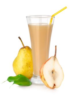 Pear juice isolated on a white background