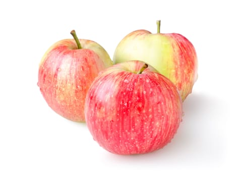 Three ripe apples isolated on a white background