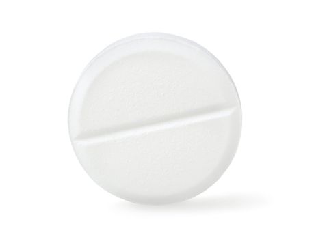 Tablet aspirin isolated on a white background Path