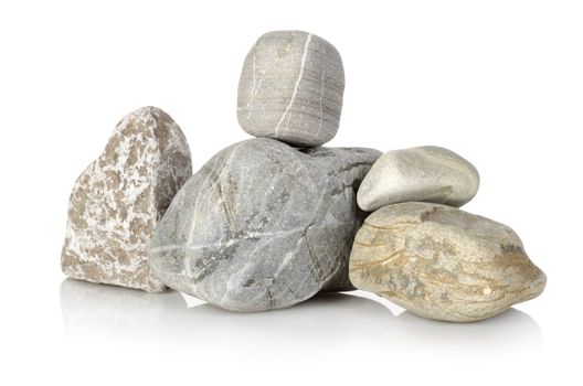Heap a stones isolated on a white background