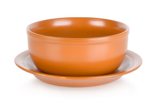 Brown bowl isolated on a white background