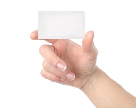 Cut-away to a hand isolated on a white background 