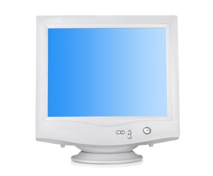 CRT monitor isolated on a white background. Clipping path