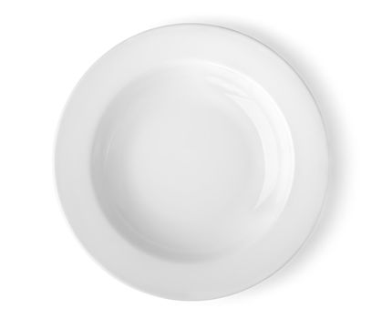 Empty plate isolated on a white background Clipping Path