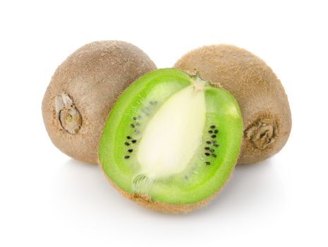 Ripe kiwis isolated on a white background