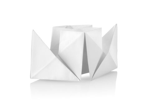 Paper boat isolated on a white background