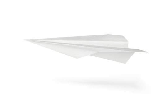 Plane made of a paper isolated on a white background