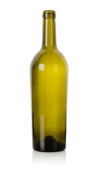 Empty bottle from under wines isolated on a white background. Clipping path