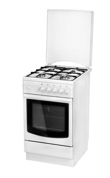 White gas cooker isolated on a white background