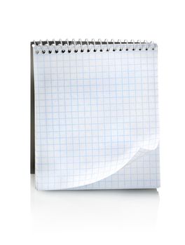 Blank notepad isolated on a white background. Clipping Path