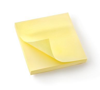 Yellow notebook isolated on a white background. Clipping path