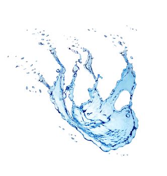 Blue water splash isolated on a white background