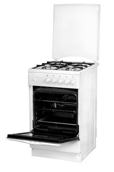 White gas cooker isolated on a white background