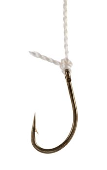 Hook on a rope isolated on a white background