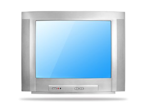 Old TV set isolated on a white background