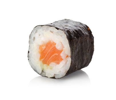 Roll: Salmon isolated on a white background