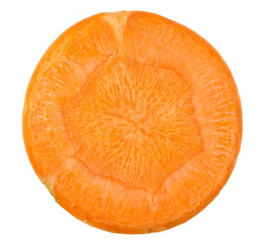 A close-up on raw carrot cut in slices