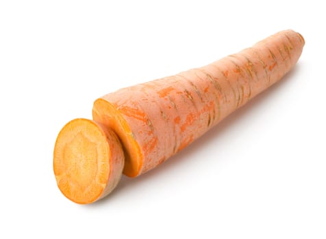 Fresh carrot isolated on a white background