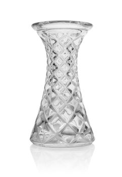 Glass vase isolated on a white background