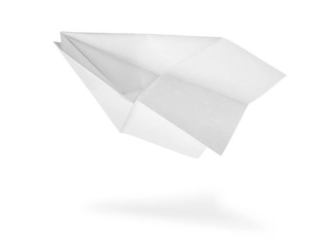 Plane made of a paper isolated on a white background