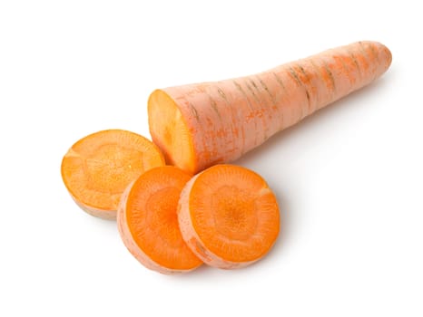 Fresh carrots isolated on a white background