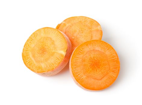 Fresh carrots isolated on a white background