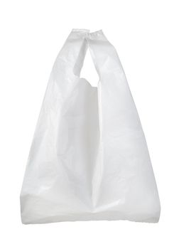 White plastic bag isolated on a white background