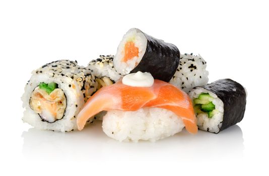 Unagi sushi isolated on a white background