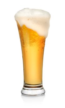 Glass of beer isolated on a white background. Clipping path