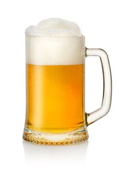 Mug of beer isolated on a white background