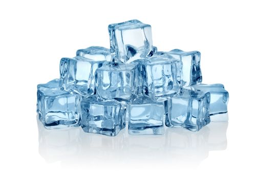 Ice cubes isolated on a white background