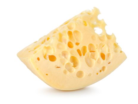 Swiss cheese isolated on a white backgroun