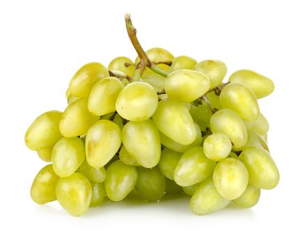 Bunch of green grapes isolated on white background