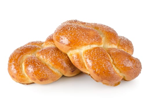 Braided buns isolated on a white background