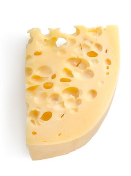 Swiss cheese isolated on a white backgroun