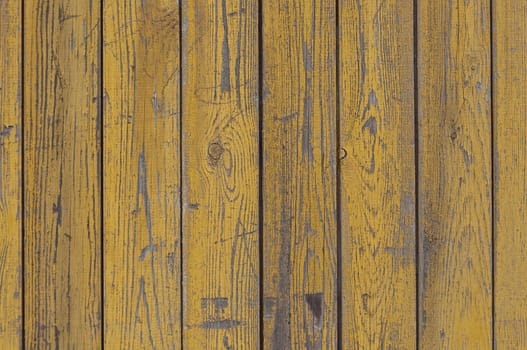 Old grunge shabby background with yellow boards.