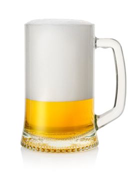 Mug with beer isolated on a white background