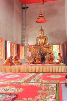 NAKON SI THAMMARAT, THAILAND - NOVEMBER 17 : Clergy Conference in the newly Buddhist ordination ceremony on November 17, 2012 in Nakon Si Thammarat, Thailand.