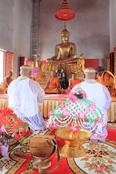 NAKON SI THAMMARAT, THAILAND - NOVEMBER 17 : Clergy Conference in the newly Buddhist ordination ceremony on November 17, 2012 in Nakon Si Thammarat, Thailand.