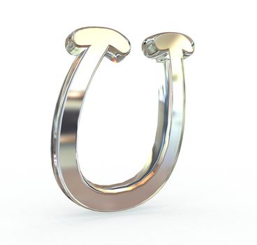 3d metal alphabet symbol.(isolated.)