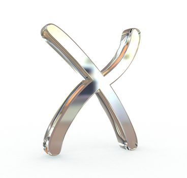 3d metal alphabet symbol.(isolated.)