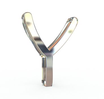 3d metal alphabet symbol.(isolated.)