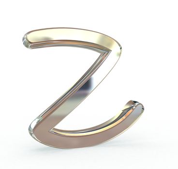 3d metal alphabet symbol.(isolated.)