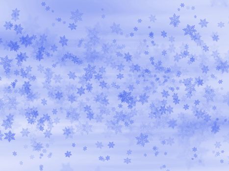 Illustration background graphic of snowflakes falling in Winter.